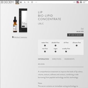 Deciem NIOD Lip Bio-Lipid Concentrate-Sealed NWT